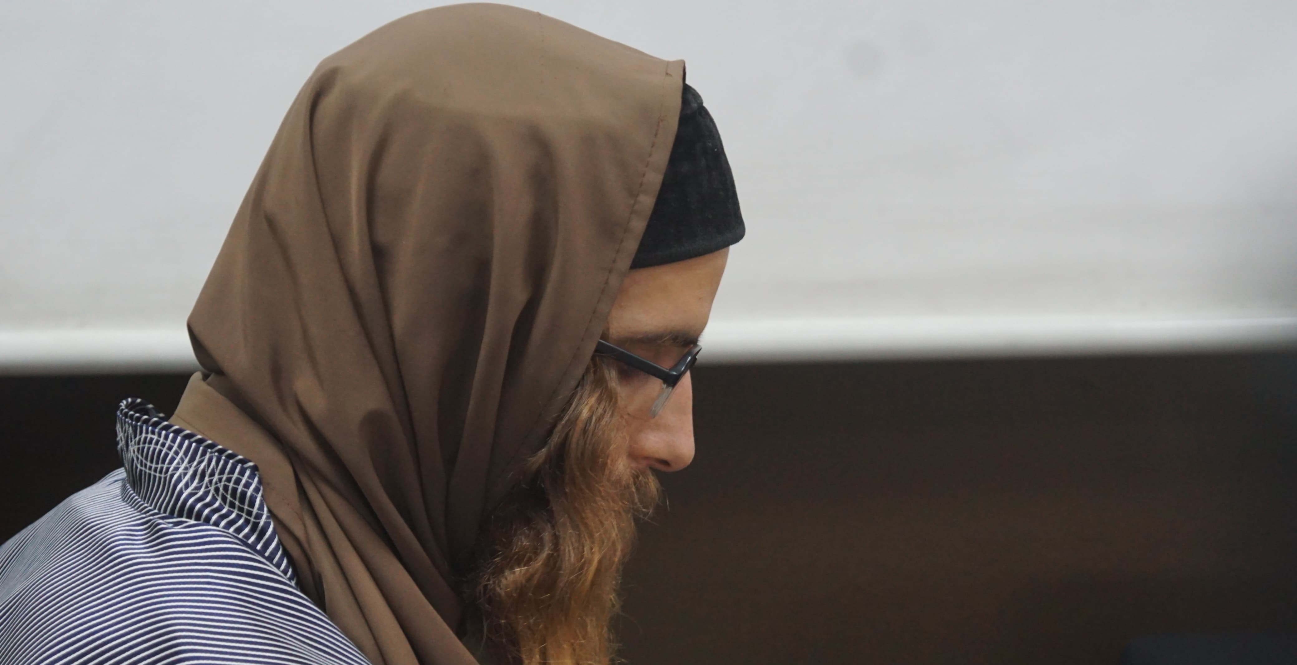 Yoel Alter, integrante de Lev Tahor, durante la audiencia de extradición. (Foto Prensa Libre: Daniel Samayoa)